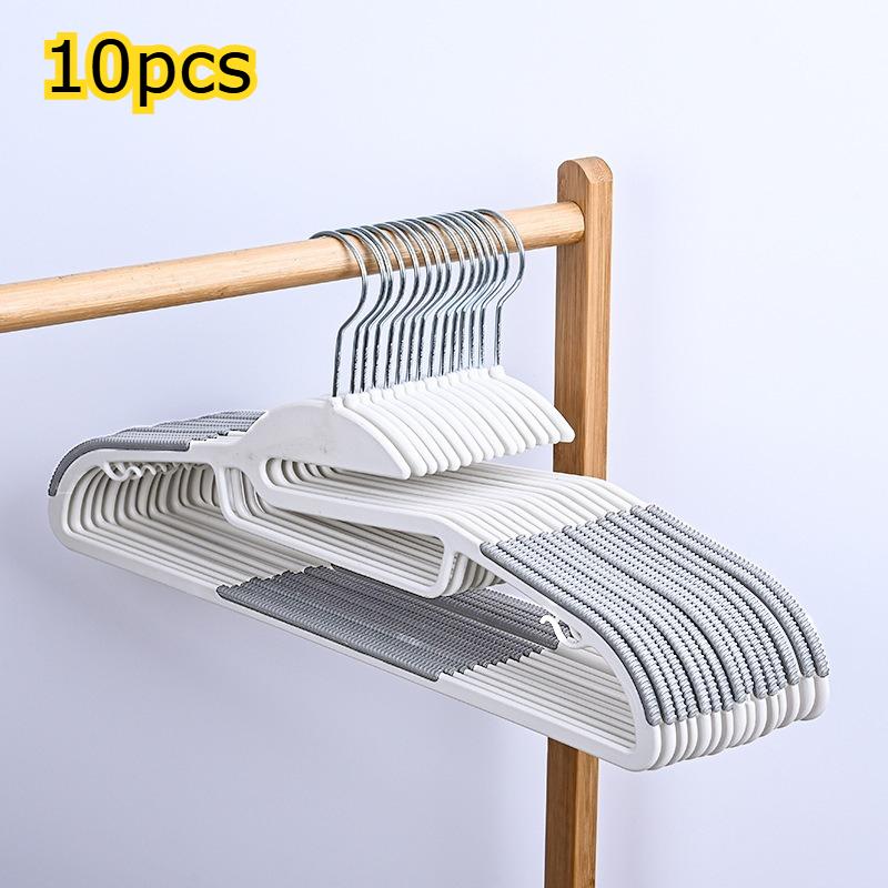 10pcs 360 ° swivel hook plastic hangers, U-shaped opening, non-slip, space saving, 0,5 cm thick, 41,5 cm long clothes hanger