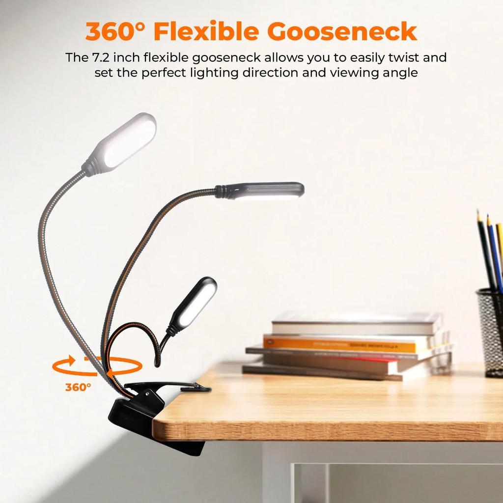 Мини-портативная светодиодная лампа для чтения, защита глаз, гибкая, регулируемая, с батарейным питанием, настольная лампа для обучения, освещение для спальни