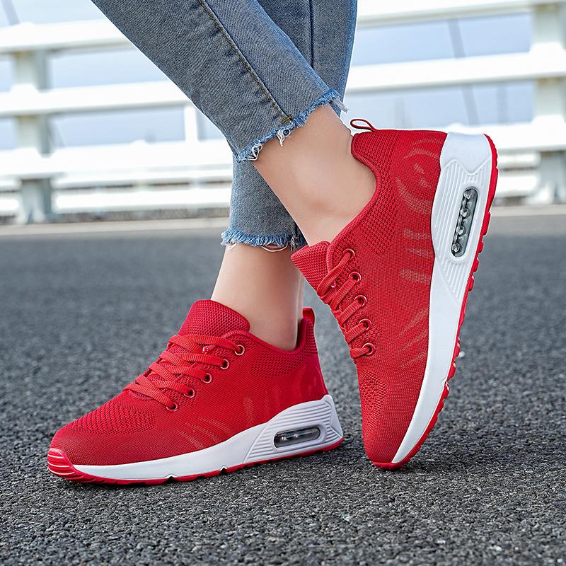 Women’s Black Running Sneakers Casual Red Sport Shoes White Walking Jogging Shoes Over Sized