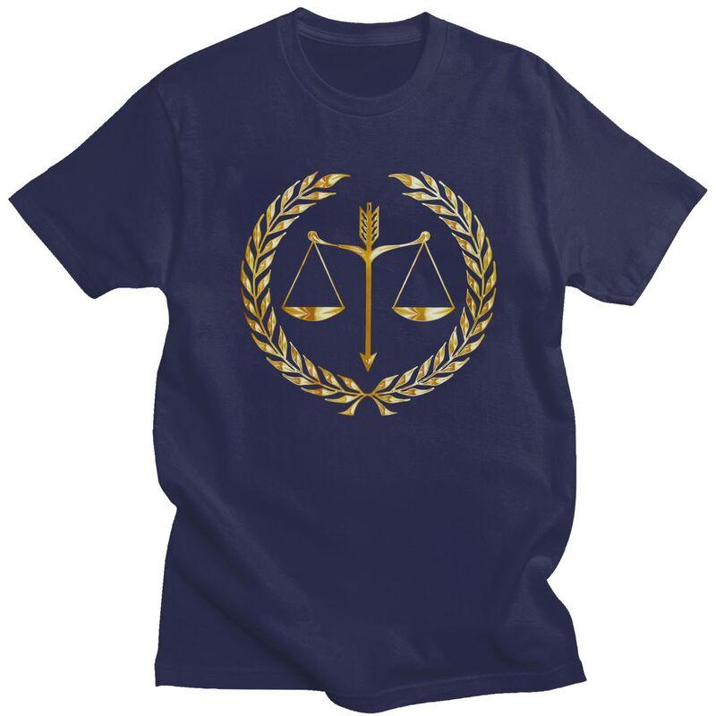 Мужская футболка Custom Law Golden Scales Of Justice с короткими рукавами, футболка для юриста, юридической вечеринки, приталенная, 100% хлопок