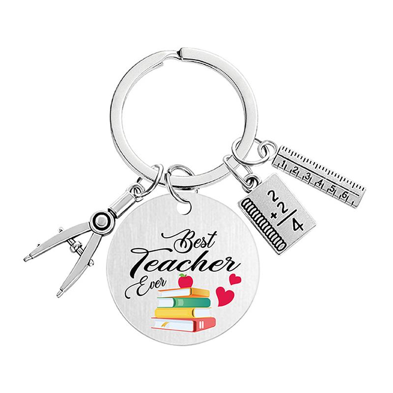 Teacher Key Chain Thank You Teacher Text Popular Pendant Key Chain Teachers'Day Pendant Gifts For Teachers