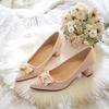 Свадебные туфли женские туфли на высоком каблуке шампань жемчуг стразы свадебные туфли белые