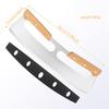 Нержавеющая сталь Rocker Blade Деревянные ручки Нож для пиццы Rocker с крышкой Pizza Rocker Cutter Инструменты Нож Mezzaluna Кухня