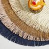 Round Heat Resistant Place Mat with Tassel Dining Table Mat Braided Placemat  Home
