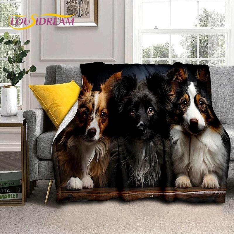 Милая собака Самоед, Чихуахуа, Хаски, Коки Мультяшное Мягкое Фланелевое Одеяло для Кроватей Спальни Дивана Пикника, Плед для Отдыха на Открытом Воздухе