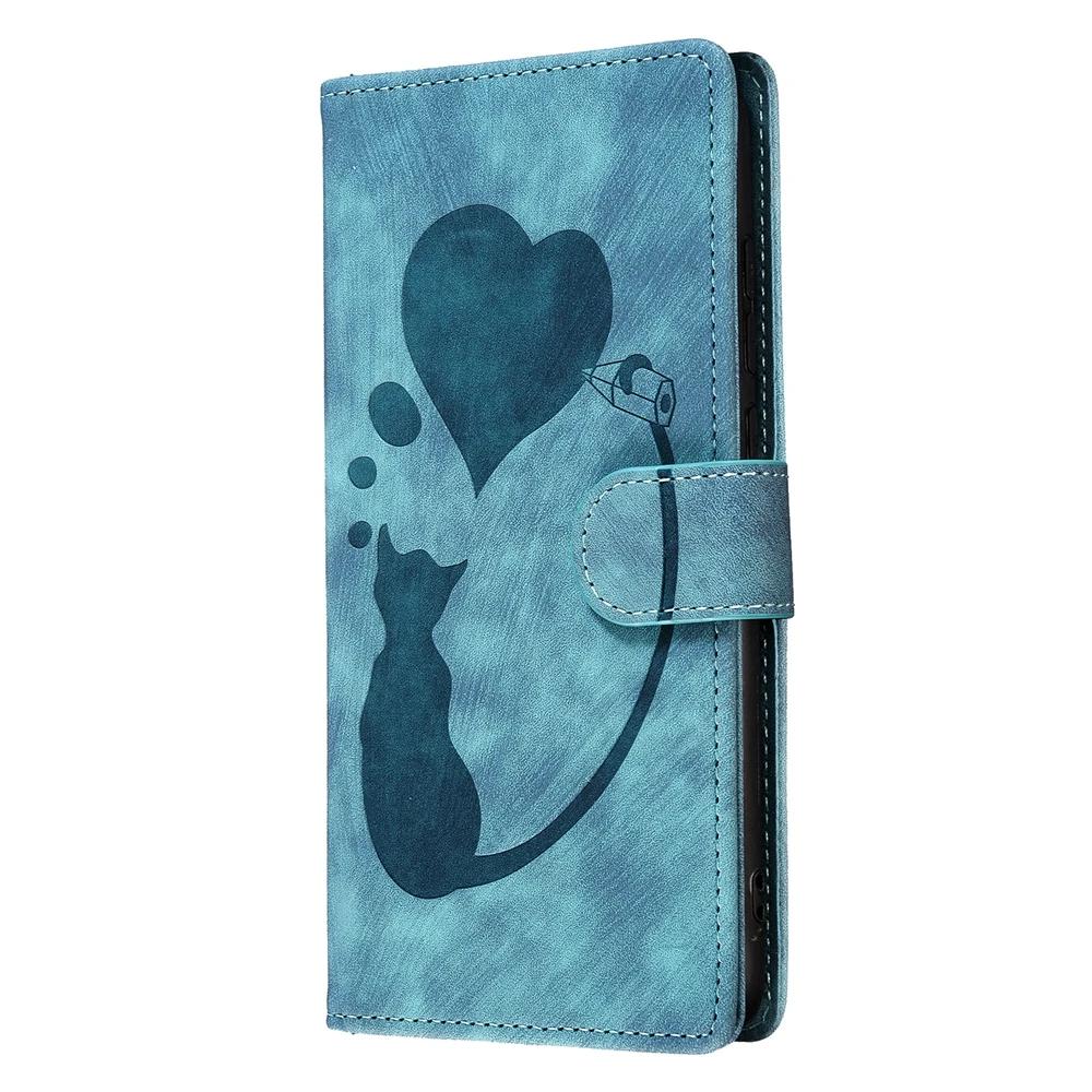 Кожаный чехол POCO C75 C65 для Funda Xiaomi Redmi 14C 13C Note 14 13 4G Чехол Kawaii Кот Животное Кошелек Телефон Флип Задняя крышка Женский