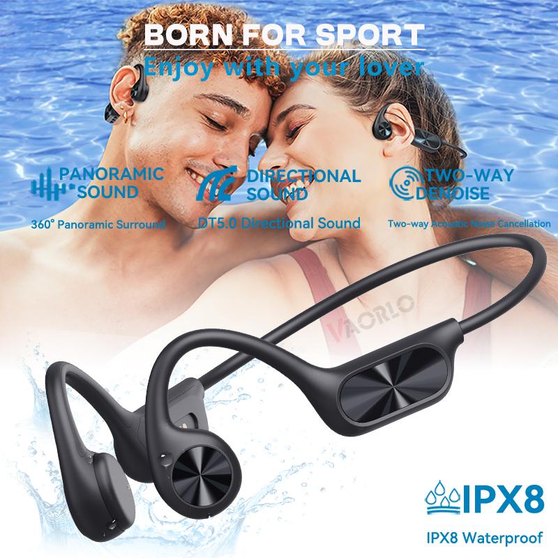 Оригинальные беспроводные наушники с костной проводимостью Bluetooth 5.4 32 ГБ MP3-плеер IPX8 водонепроницаемые плавательные спортивные HIFI музыкальные гарнитуры