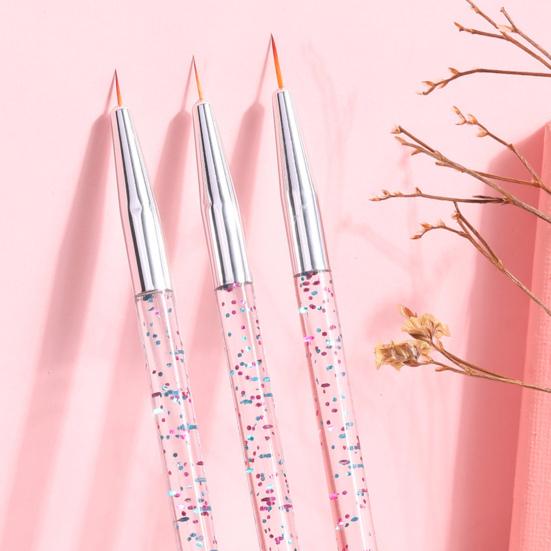 3Pcs/Set Nail Painting Pen Colorful Surface Ergonomics Handle Ultra Thin Flower Design Stripes Lines Liner DIY Drawing Pen for Manicure