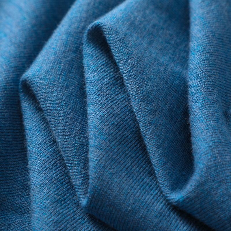 Мужской камвольный свитер с воротником-поло Qinghe, кашемир, 50% тутовый шелк, 50% шерсть, мужской осенне-зимний кашемир, мягкий и теплый