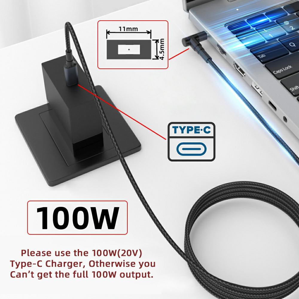 UC-110-1145MM For Lenovo Laptop 1.8m PD 100W USB-C Input to Rectangular Jack Output Power Charge Cable