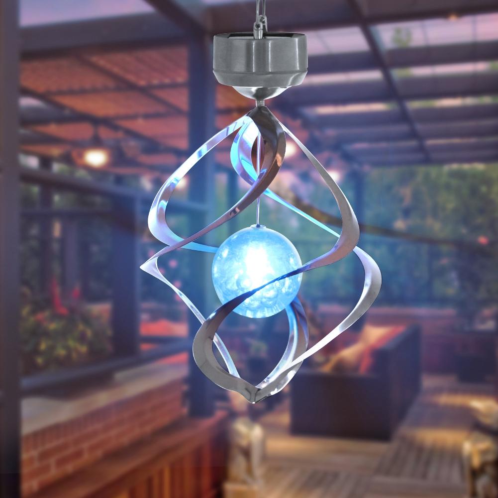LED Color Changing Solar Hanging Light Waterproof Wind Chimes Light Lamp Outdoor Decoration