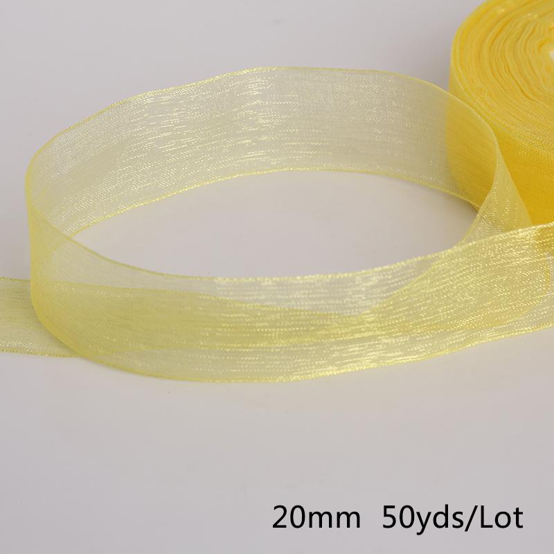 Satin Edge Sheer Organza Ribbon Bow Craft 20mm Chiffon Roll Sewing Fabric Accessorie Gift Wrap