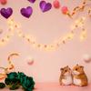 Светодиодные помпоны Сказочные гирлянды с 20 розовыми светодиодами в форме сердца Работающие от батареек Романтические гирлянды для Дня святого Валентина Свадебной вечеринки Рождества Дома
