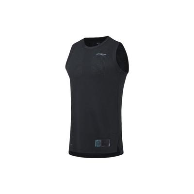 Li Ning Sports Basketball Series однотонный спортивный тренировочный жилет для мужчин, черный AAYT105-1