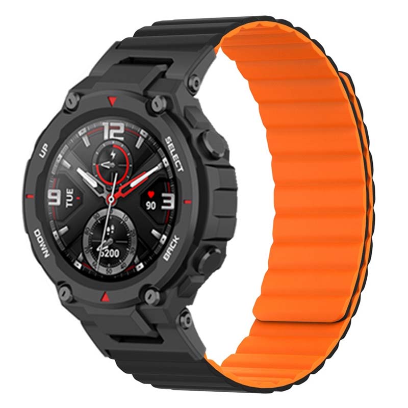 For Huami Amazfit T-Rex/T-Rex Pro Silicone Watch Strap Magnetic Smartwatch Band