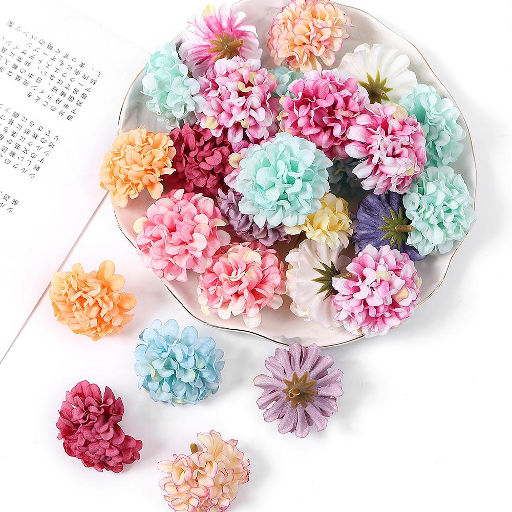 10/20/30Pcs Hydrangea Artificial Flowers Heads 4cm for Home Room Decor DIY Marriage Wreath Accessories Bride Wedding Decoration