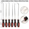 Picking Tool, Pick Tool, Pickup Tool, Precision Hook Set, 10-Piece Set with Storage Pocket, Easy To Carry, Long + Short Pick & Hook Tool, Oil Seal Rem