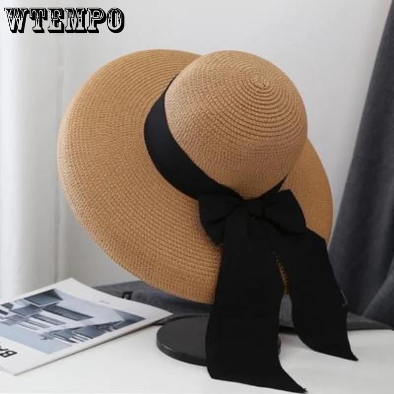 WTEMPO Женские однотонные повседневные универсальные дышащие солнцезащитные шляпы летние широкополые солнцезащитные шляпы для путешествий на открытом воздухе
