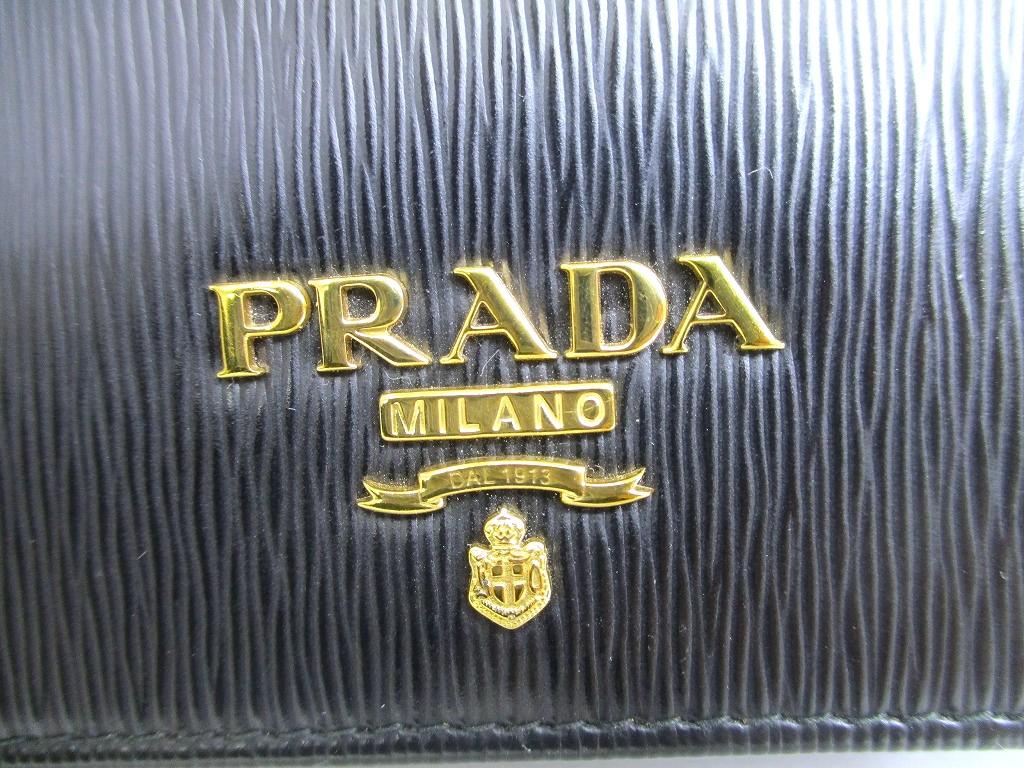 Оригинальный черный кожаный картхолдер PRADA Vitello Move #b068 Восстановлен продавцом