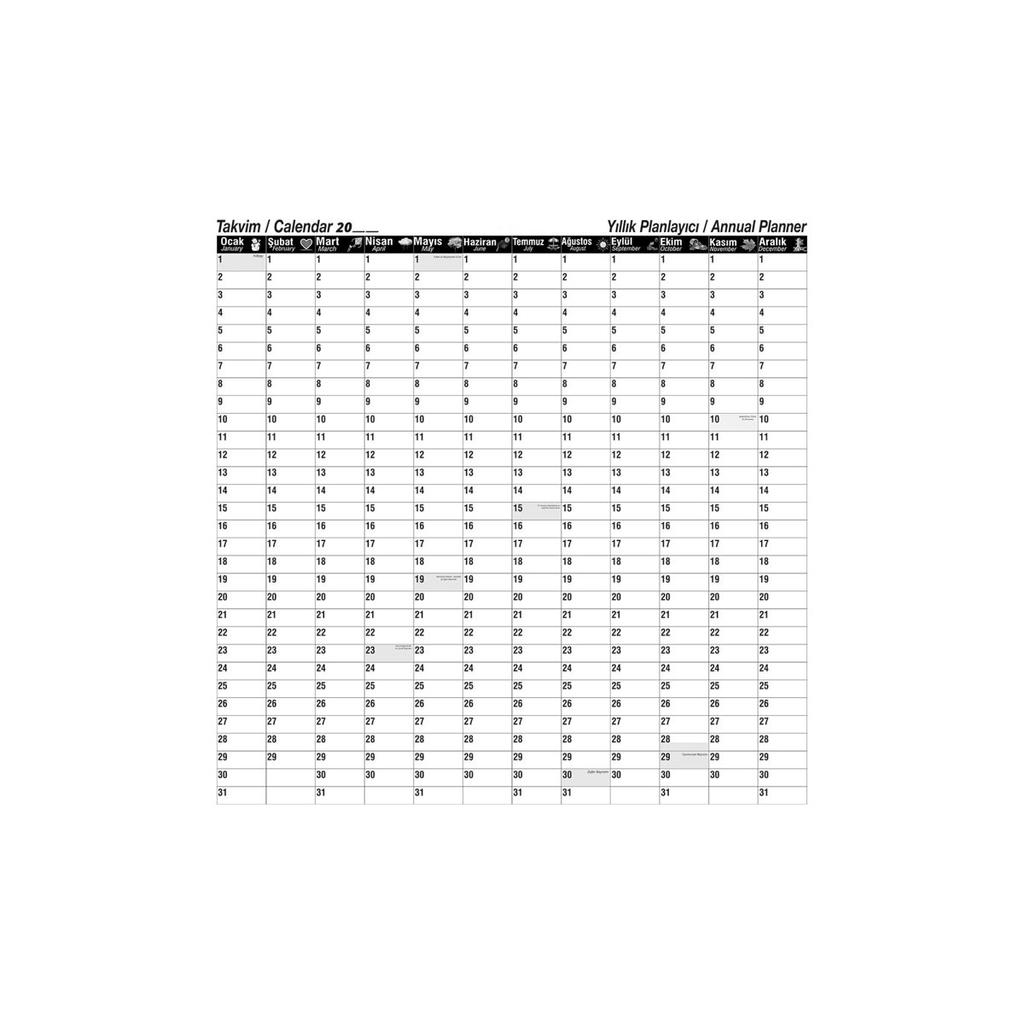 Годовой планировщик, календарь, умный флипчарт, доска для письма, без ограничения по времени, 100x100 см