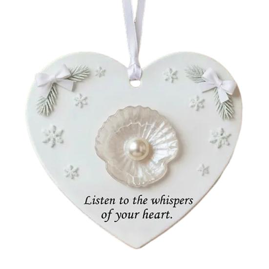 Сердечные Вдохновения Рождественское Украшение Ракушка Олень Стрекоза Лапа Перо Тюльпан Подвеска в Форме Сердца для Подвешивания на Рождественскую Елку Декор для Праздничной Вечеринки