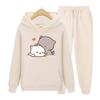 Kawaii Girl Anime Printing Autumn Winter Hoodies+Pants Two Piece Set Womens Hoodies Tracksuits Jogger Thick Warm Clothes