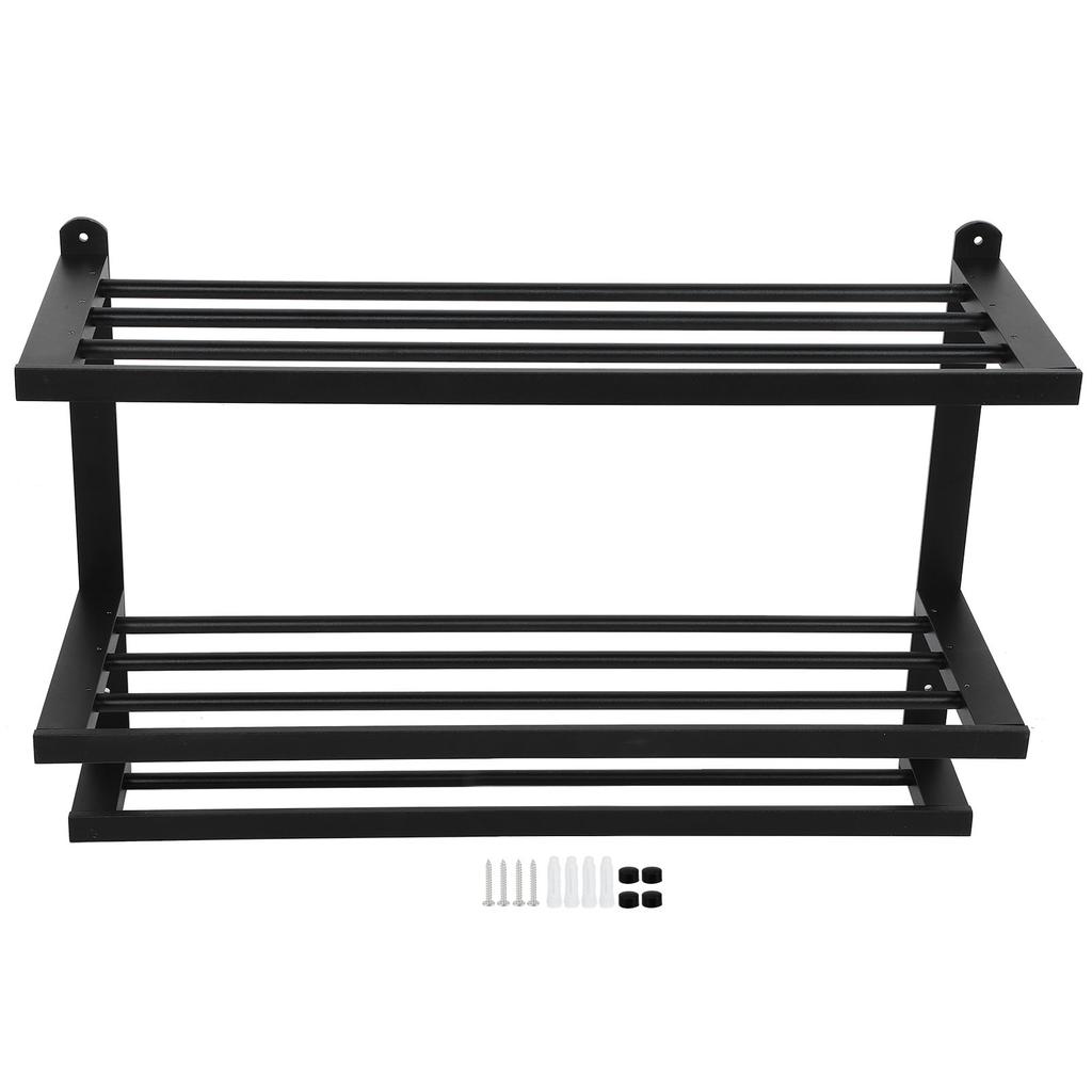 3 Tier Black Space Aluminum WallMounted Towel Holder Rack Hanger Bathroom Organizer Accessories