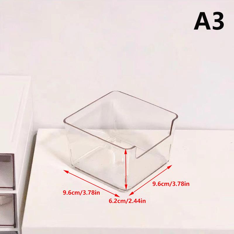 Акриловый ящик для хранения косметики для рабочего стола Прозрачный пластиковый ящик для общежития Бытовая маска для лица Кожаный ящик для хранения Холодильник Ящик для хранения