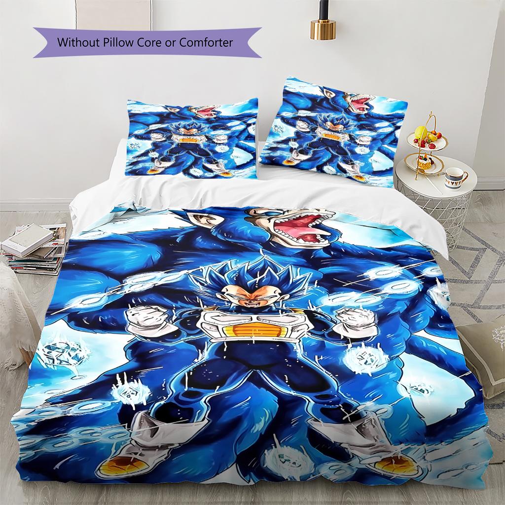 Dragon Ball Z 3pcs Bedding Set, Duvet Cover with 2 Pillowcases, Digital Printed, No Insert, Gift -HYQ11