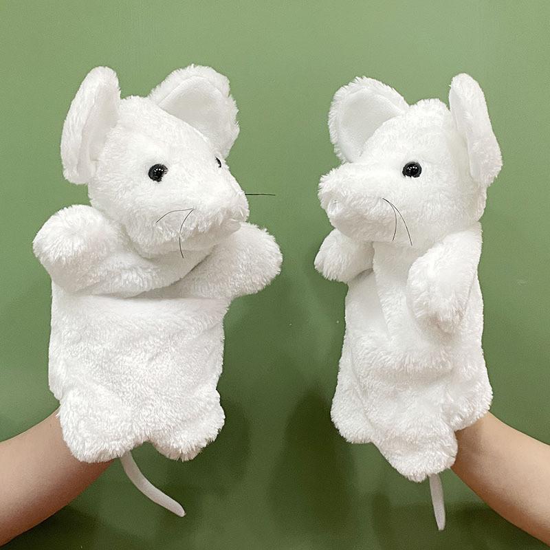 White Gray Mouse Yellow Cat Hand Puppet For Kids Entertainment And Gifts