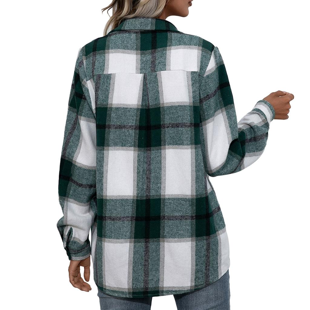 Женские фланелевые рубашки в клетку с длинными рукавами, топы на пуговицах стандартной посадки, осенняя уличная одежда