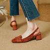 Fashion 2025 Retro Buckle Genuine Leather Sheep Suede Women Sandals Spring Summer High Heel Mature Dress Office Lady Pumps Shoes Woman