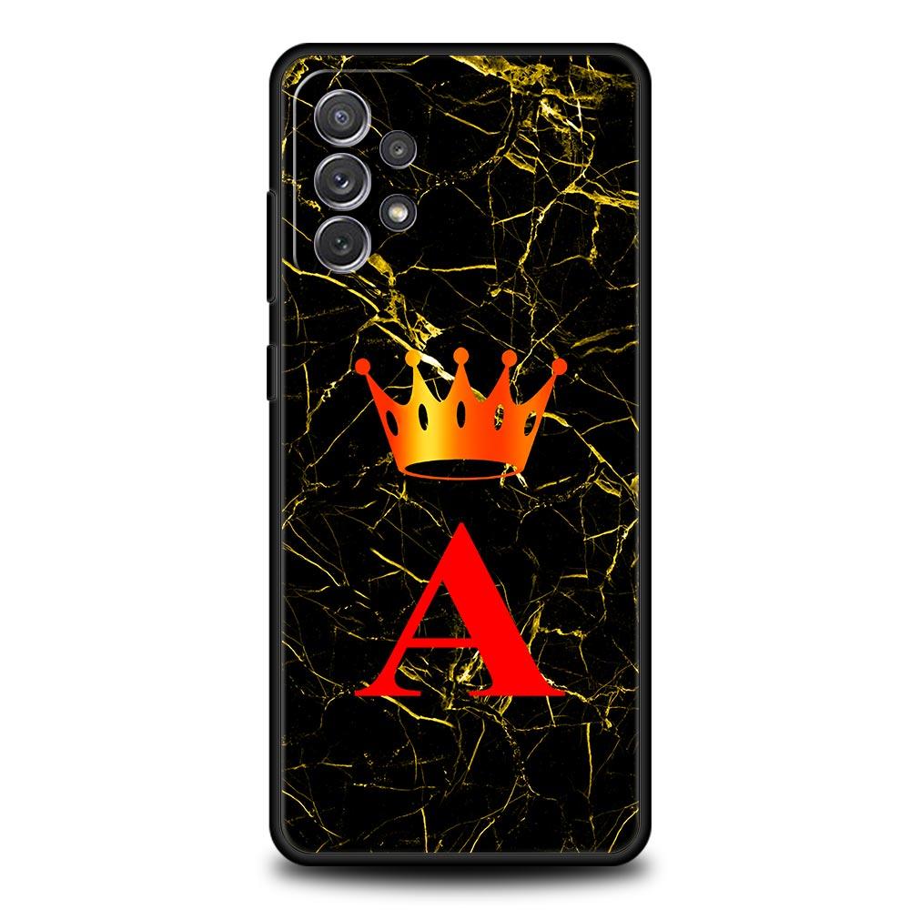 Мраморный чехол для телефона с буквой для Samsung Galaxy A17 A07 A55 A35 A25 A15 A05 A33 5G A31 A23 A21s A13 A41 A73 A53 A51 A71 A03 S10Крышка