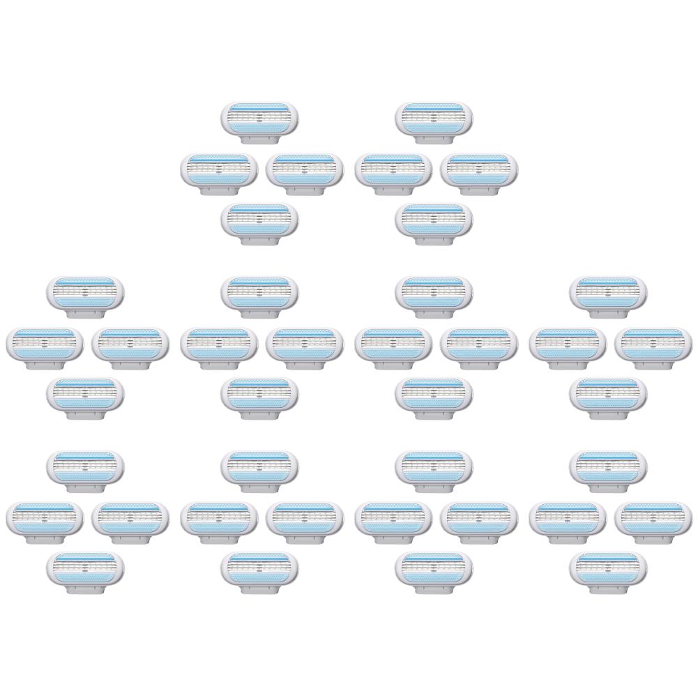 4-40 ШТ. Женские Лезвия для Безопасной Бритвы Бикини Комфортный Удалятор Волос 3-Слойная Сменная Головка Женские Лезвия для Бритья для Бритвы Venus