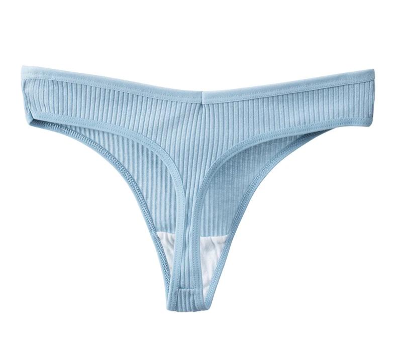 Women's Panties Cotton Breathable Thongs Striped Underwear Soft Skin-Friendly Lingerie Sports Cozy G-Strings