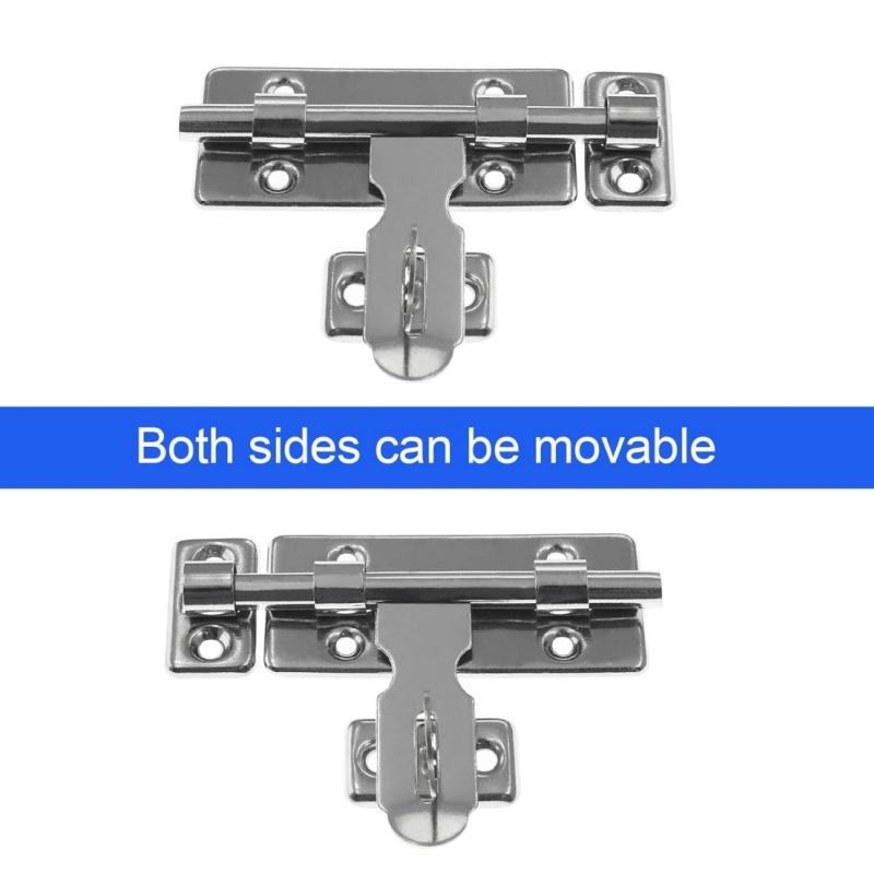 1 Set 4/6/8 Inch Hardware Door Lock,Stainless Steel Barrel Bolt Latch With Padlock Clasp for Locking Door Window Drawer Cupboard