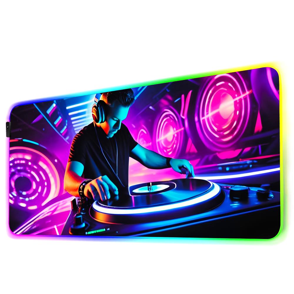 Коврик для мыши DJ RGB Игровой коврик для мыши Большой светодиодный коврик Настольный коврик для ПК Светящийся коврик для мыши Большие коврики для клавиатуры Настольный ковер с подсветкой