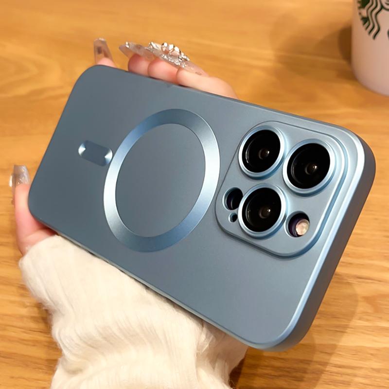 Для iPhone 15 Pro Max для Magsafe беспроводной зарядный чехол для iPhone 14 13 12 11 Pro Max 15 Plus роскошный металлический текстурный чехол для телефона