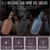 Leather Car Smart 3 Button Key Case Cover Bag Keychain for Toyota Avalon Camry RAV4 Prius CHR C-HR Corolla Land Cruiser Prado