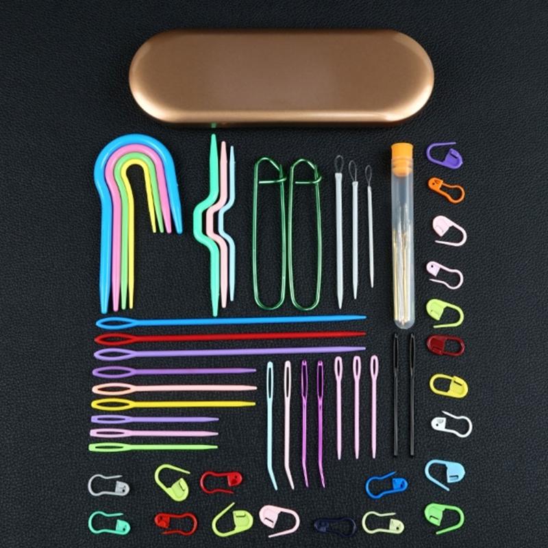 Большая игла для шитья Игла для вышивки гобеленов Игла для вязания крючком из пряжи Пластиковая изогнутая Игла для рукоделия и вязания на спицах