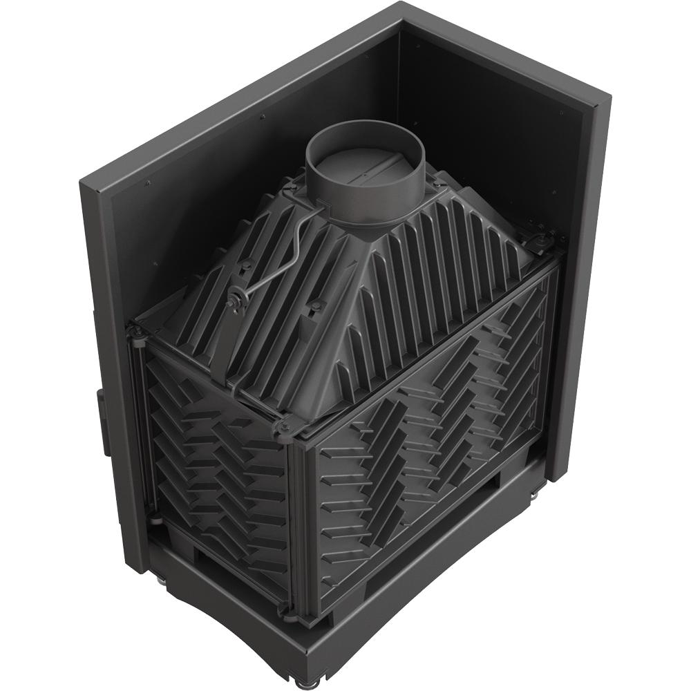 Cast iron fireplace KRATKI OLIWIA DECO left 16 kW Ø 200