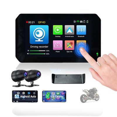 5-дюймовый мотоциклетный водонепроницаемый навигатор, беспроводной Carplay, Android, GPS-навигатор высокой четкости, рекордер