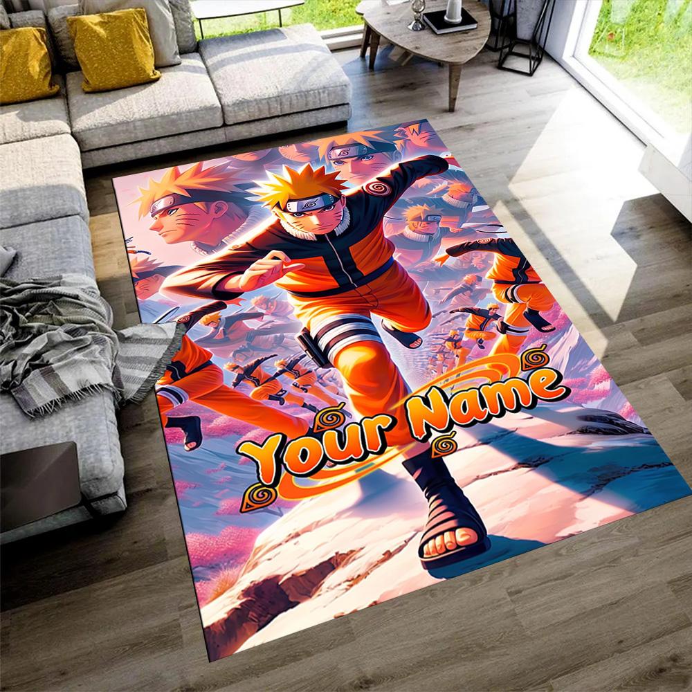 Naruto Character Customize Text Area Rug Perfect for Decorate room Playrooms Study room Dining Room Anti-slip Rug Anime Office Decor Wedding Party Gif