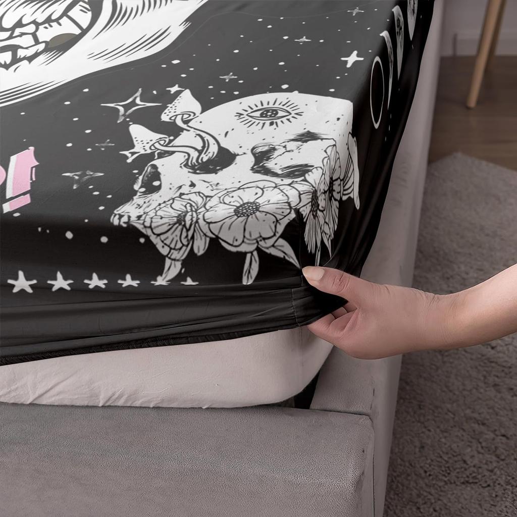 Butterfly Skull Personalized Pattern Mattress Three-Piece Digital Printing Bedding Set Children Adult