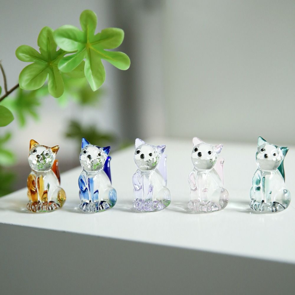 Симпатичное украшение из кристаллов для кошек, прозрачная статуэтка кошки, креативная статуэтка кошки, домашний декор
