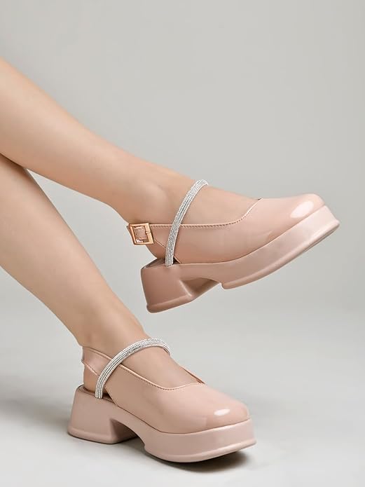 Shoetopia Женские Стильные Удобные Каблуки Легкая Амортизирующая Подошва | Повседневные и Вечерние Сандалии для Женщин Туфли-Лодочки