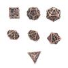 7pcs Board Game Polyhedral Dice Copper Hollow Dragon Pattern Clear Number High Balance Role Playing