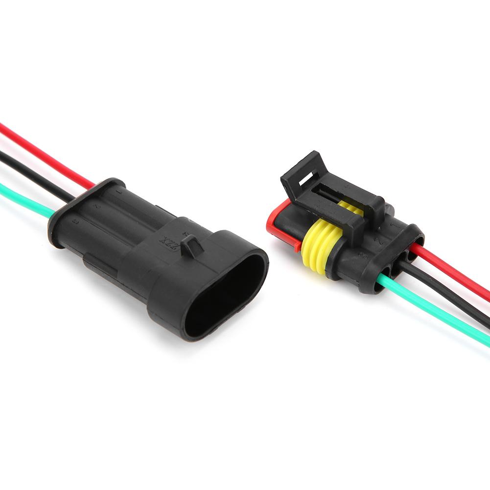 5 комплектов 123-контактный автомобильный водонепроницаемый электрический разъем с проводом 3P