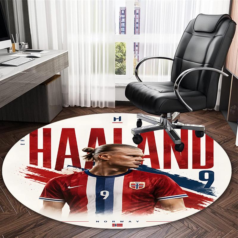 1pc Haaland1 Carpet, Round Rug, Comfortable, Suitable for Entryways, Living Rooms, Office, And Bedrooms, Christmas Decoration