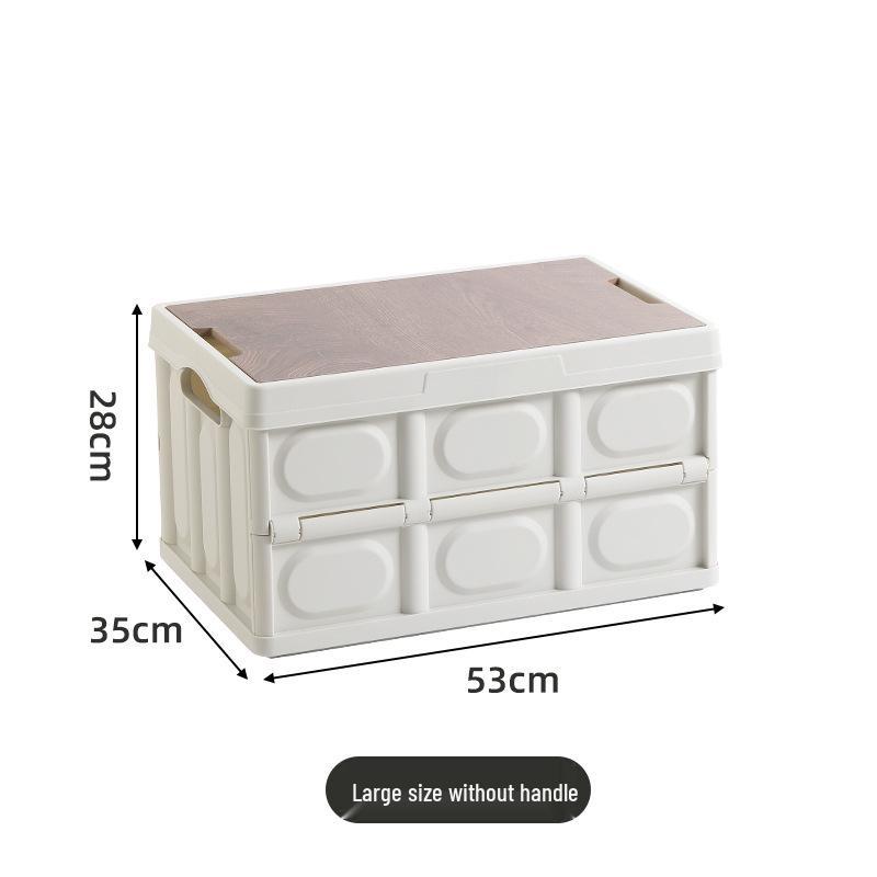 Портативная складная корзина для пикника с деревянной крышкой